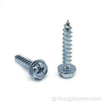 Ψευδαργύρου επιμετάλλωση Hexagon Head Self-tapping Screws με φλάντζα